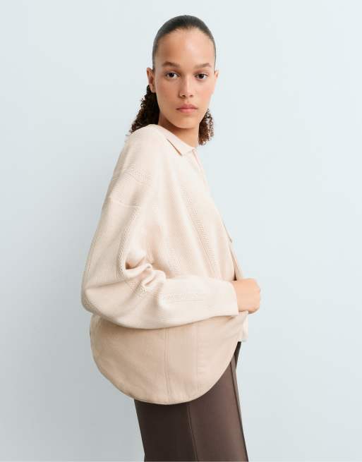 OYSHO 100% cotton crossbody bag in light beige, 2 of 4