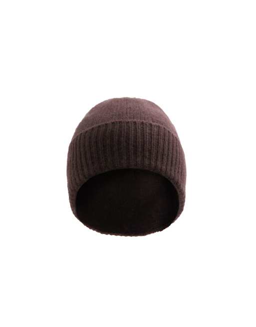 OYSHO 100 % Strickmütze aus Kaschmir in Braun, 3 von 4
