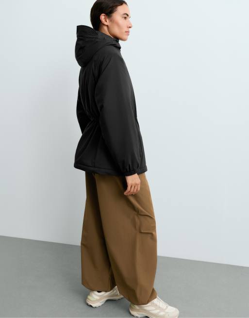 OYSHO 10k thindown® waterproof short padded jacket in black, 4 of 5