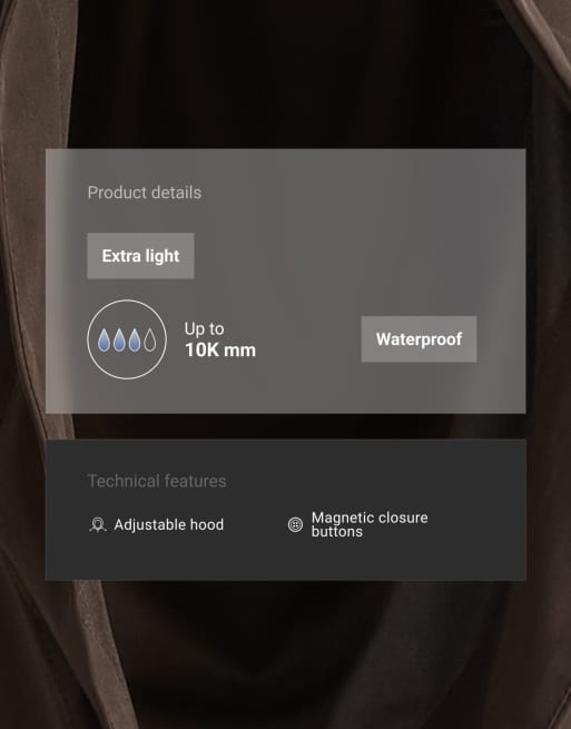 OYSHO 10k vattentät huva i brun, 3 av 3