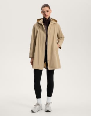 OYSHO - 10K wasserdichte, extraleichte Midi-Layer-Jacke in Braun-Brown