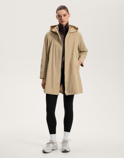 OYSHO – 10K wasserdichte, extraleichte Midi-Layer-Jacke in Braun - view 1
