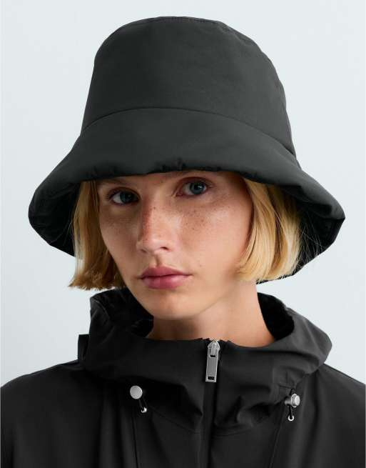 OYSHO 10k waterproof quilted bucket hat in black, 2 of 4
