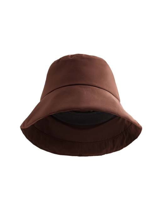 OYSHO 10k waterproof quilted bucket hat in brown, 2 of 4