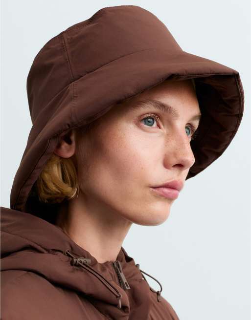OYSHO 10k waterproof quilted bucket hat in brown, 4 of 4