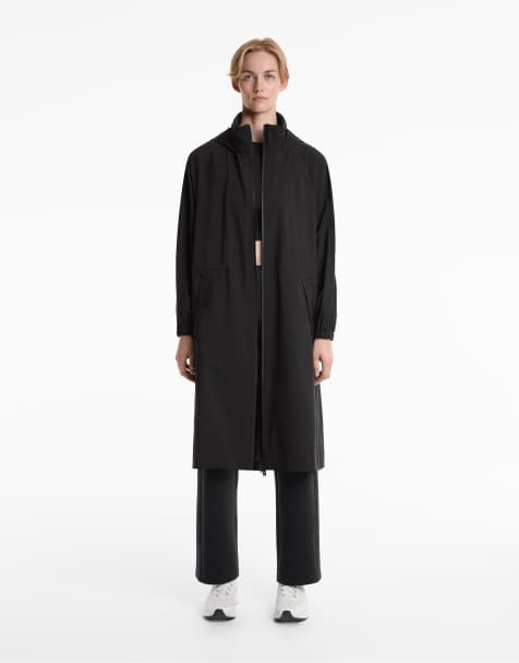 OYSHO 10k waterproof super extra-lightweight long padded jacket in black - view 1