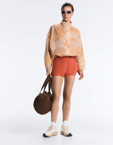 OYSHO 2-in-1 light touch shorts in terracotta - view 1