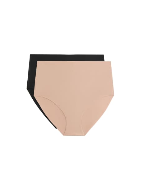 OYSHO 2 invisible polyamide blend medium-support classic briefs in beige - view 1