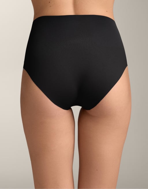 OYSHO 2 invisible polyamide blend medium-support high-waisted classic briefs in beige, 3 of 4