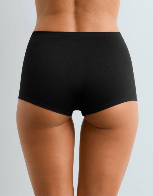 OYSHO 2 nahtlose Shortie-Slips mit Soft-Touch in Schwarz und Beige, 3 von 4