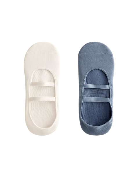 OYSHO – 2 Paar Yoga- und Pilates-Socken aus Polyamid-Mix in Grau mit parallelen Riemchen - view 1