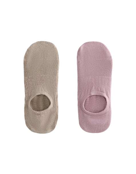 Oysho – 2 Paar Yoga- und Pilates-Socken in Staubrosa aus Baumwollmix - view 1