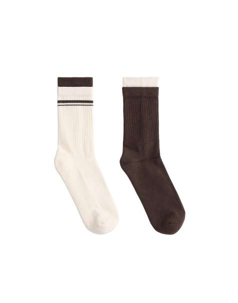OYSHO 2 paia di calzini classici in misto cotone marroni - view 1