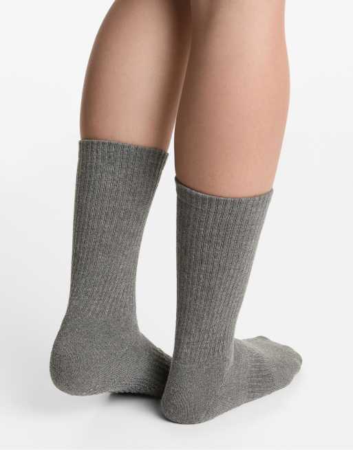 Oysho - 2 paia di calzini classici in misto cotone neri per yoga e pilates, 3 di 4