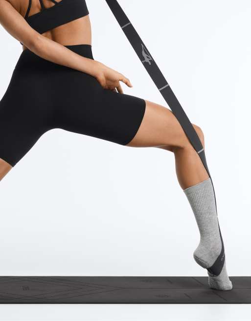 Oysho - 2 paia di calzini classici in misto cotone neri per yoga e pilates, 3 di 7