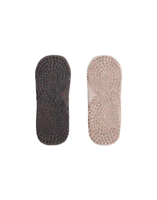 OYSHO 2 paia di calzini da yoga e pilates in misto cotone marrone, 3 di 4