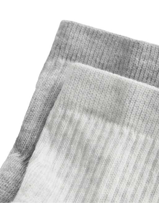 OYSHO - 2 paia di calzini imbottiti da yoga e pilates in cotone grigi, 3 di 4
