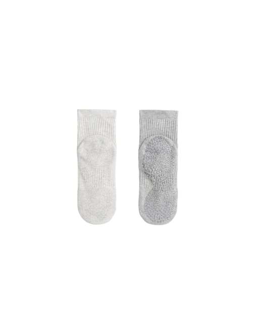 OYSHO - 2 paia di calzini imbottiti da yoga e pilates in cotone grigi, 4 di 4