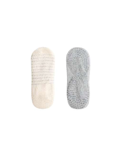 OYSHO 2 paia di calzini in misto cotone per yoga e pilates grigi, 3 di 4