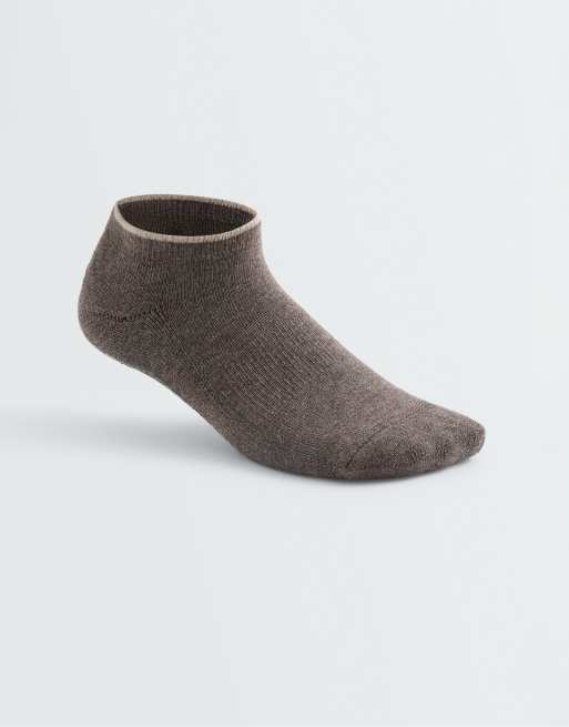 OYSHO 2 paia di calzini sneaker in misto cotone per yoga e pilates marroni, 3 di 4