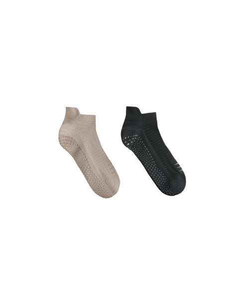 OYSHO 2 paia di calzini sneaker in misto poliammide color taupe per yoga e pilates - view 1