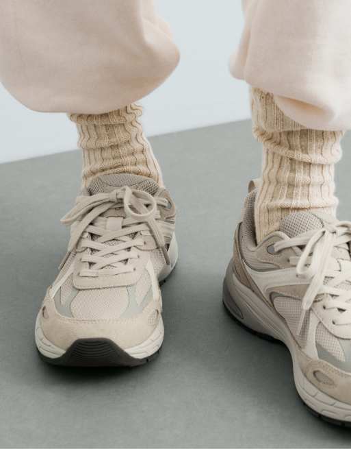 OYSHO 2 pairs of classic socks, 21% wool, 11% silk in khaki, 3 of 4