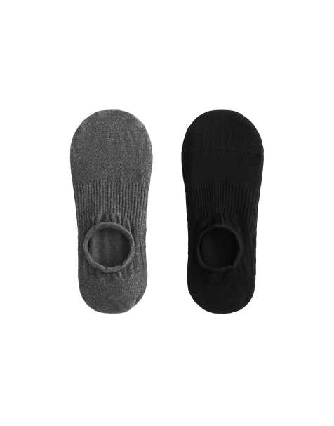 OYSHO 2 pairs of cotton blend yoga and pilates socks in black - view 1