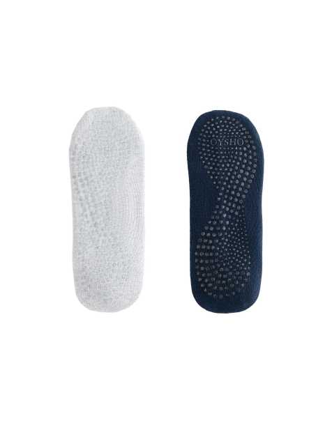 OYSHO 2 pairs of cotton blend yoga and pilates socks with crossover straps in blue - view 1