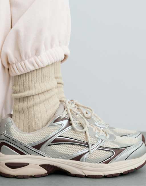 OYSHO 2 pairs of warm super-soft rib socks in ecru, 3 of 5