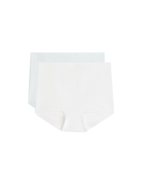 OYSHO 2 seamless mjuka shortie-trosor med hålmönster i gråmelerad - view 1