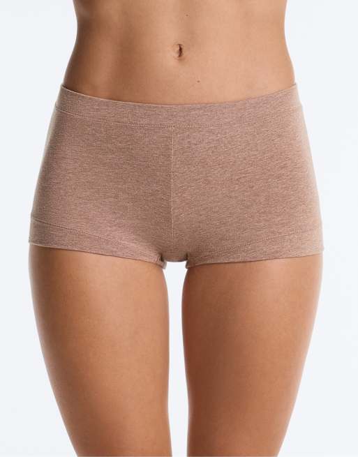 OYSHO 2 shortie briefs i bomuldsblanding i brun, 2 af 4
