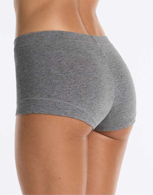 OYSHO 2 shortie briefs i bomuldsblanding i gråmeleret, 3 af 4