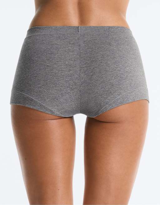 OYSHO 2 shortie briefs i bomuldsblanding i gråmeleret, 4 af 4