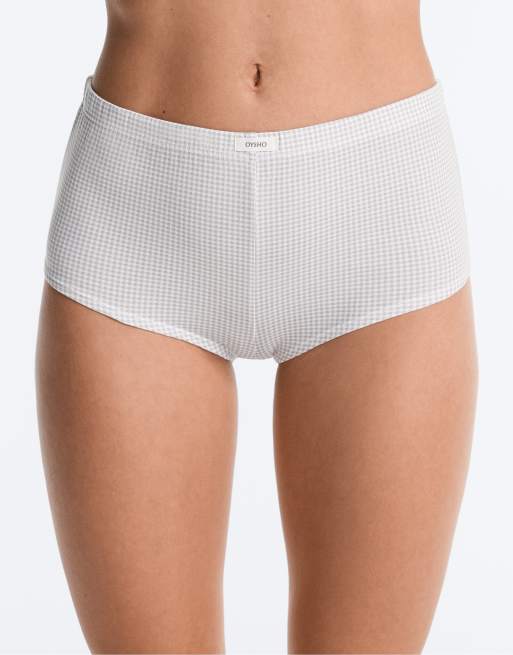 OYSHO 2 shorties i bomuldsblanding med logo i lysegrå, 2 af 4