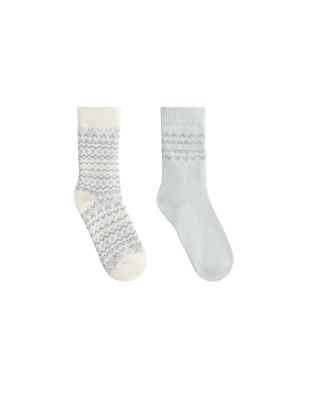 OYSHO - 2er-Pack klassische Jacquard-Socken in Blassgrau