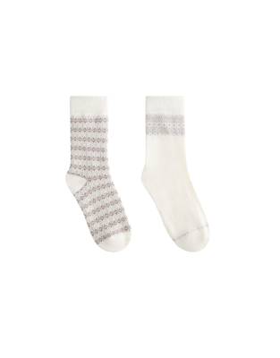OYSHO - 2er-Pack klassische Jacquard-Socken in meliertem Sand-Brown