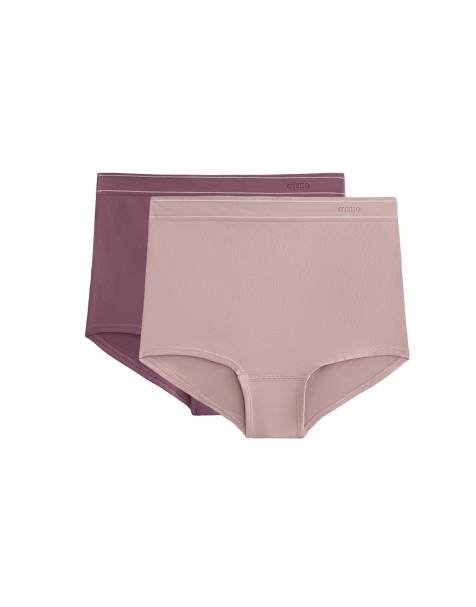OYSHO – 2er-Pack nahtlose Shorty-Slips in blassen Malvetönen mit weicher Haptik - view 1