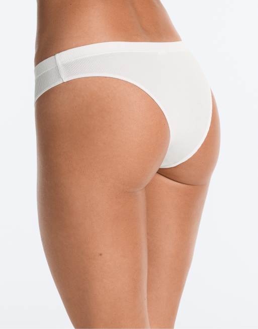 OYSHO 3 cotton blend brazilian briefs in pale grey, 3 of 4