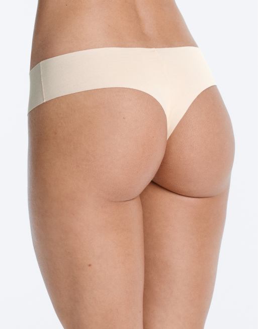 OYSHO 3 invisible cotton blend brazilian briefs in neutral, 3 of 4