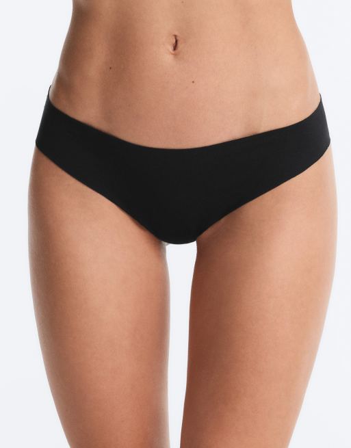 OYSHO 3 invisible cotton blend thongs in neutral, 2 of 4