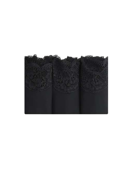 OYSHO 3 laser-cut v-udskårne blondestrings i sort polyamidblanding, 6 af 7