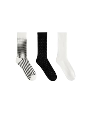 OYSHO - 3 Paar klassische Socken aus Baumwollmix in blassem Ecru-Neutral