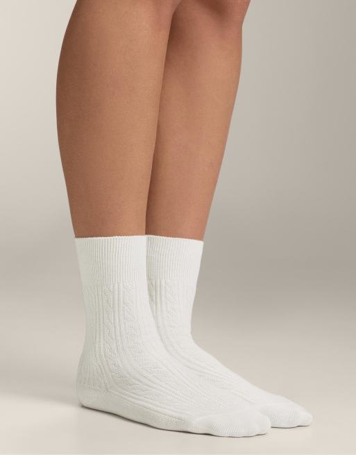 OYSHO– 3 Paar klassische Socken aus Baumwollmix in Dunkelrot und Weiß, 3 von 3