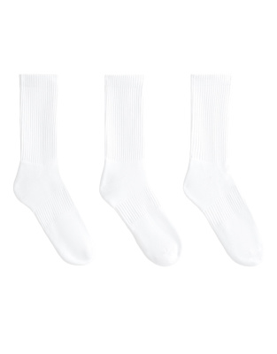 Oysho - 3 Paar Klassische Sportsocken aus Baumwollmix in Weiß