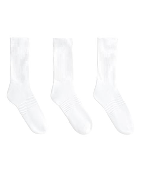 Oysho – 3 Paar Klassische Sportsocken aus Baumwollmix in Weiß - view 1