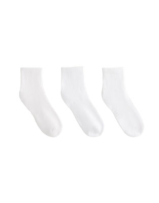 Oysho - 3 Paar kurze Sportsocken aus Baumwollmix in Weiß