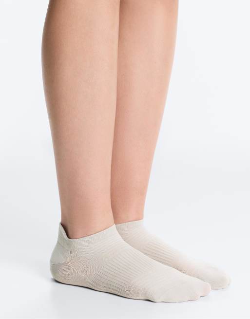 OYSHO – 3 Paar Sneaker-Socken aus Polyamid-Mix in Taupe mit Fersenlasche, 2 von 4