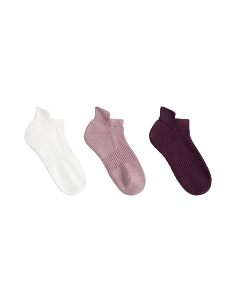 OYSHO 3-pack sneakerstrumpor i bomullsmix med hälflik i lila - view 1