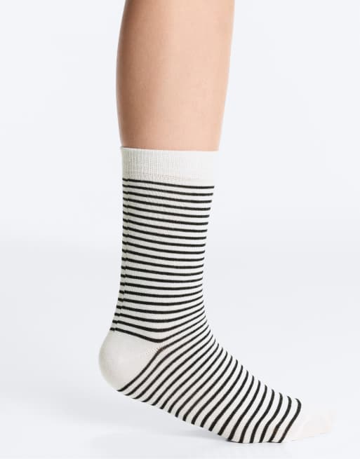OYSHO - 3 paia di calzini classici in misto cotone écru pallido, 3 di 4