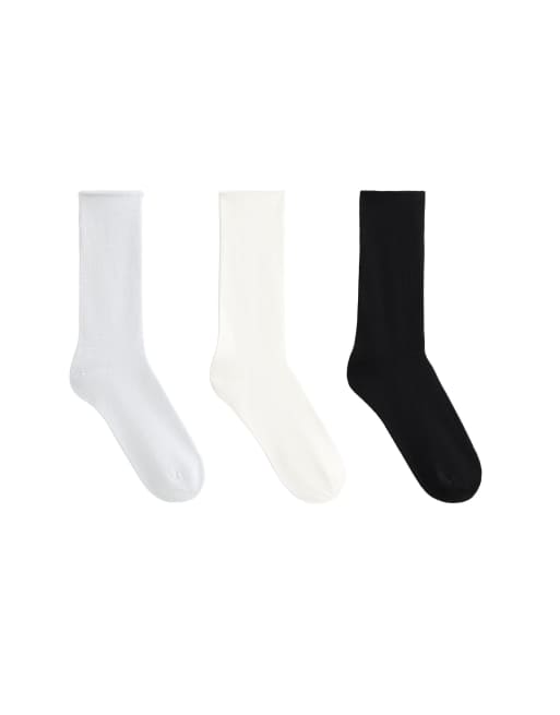 OYSHO 3 pairs of classic polyamide blend socks in black